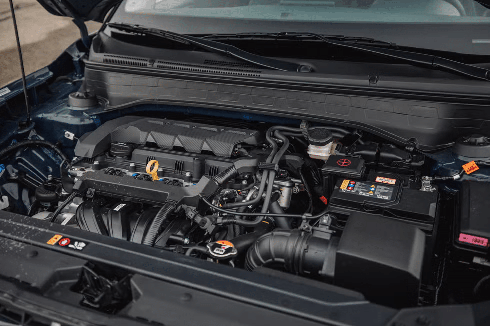 close up of the engine