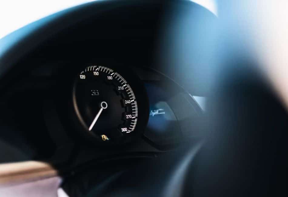 close up of steering wheel