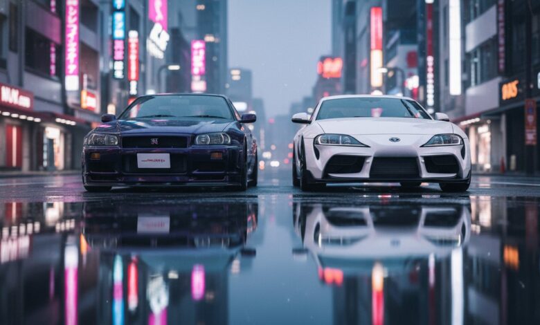 Nissan GTR and Supra image
